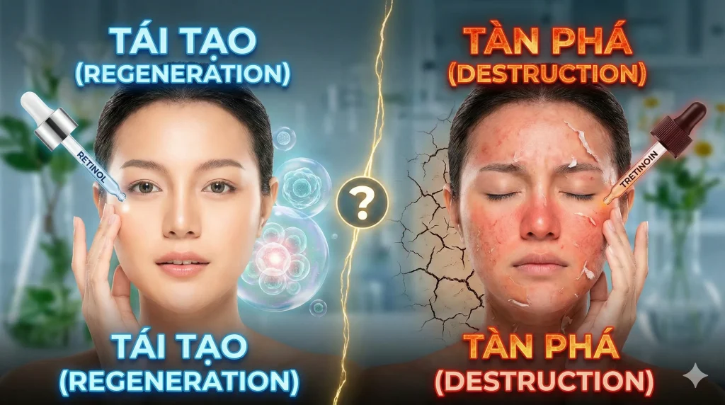 Retinol vs. Tretinoin: Ranh giới mong manh giữa “tái tạo” và “tàn phá”